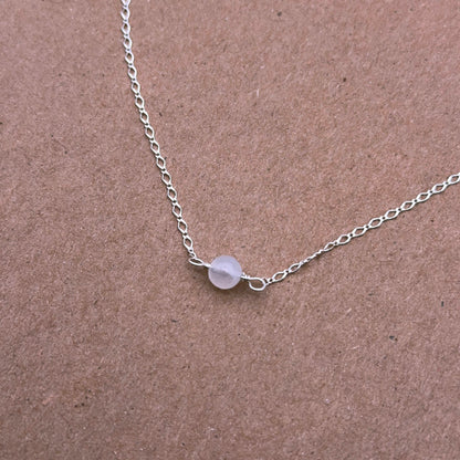 Moonstone gemstone silver chain choker necklace