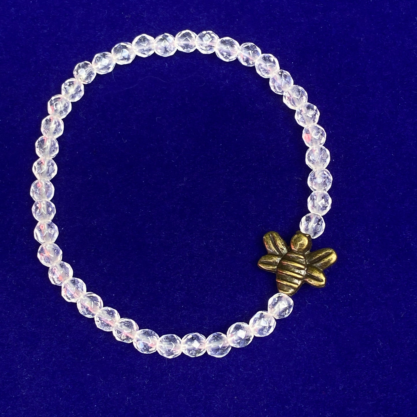 Bumble Bee and Clear Quartz stretch bracelet