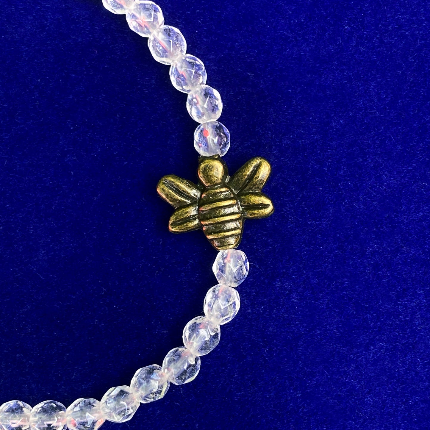 Bumble Bee and Clear Quartz stretch bracelet