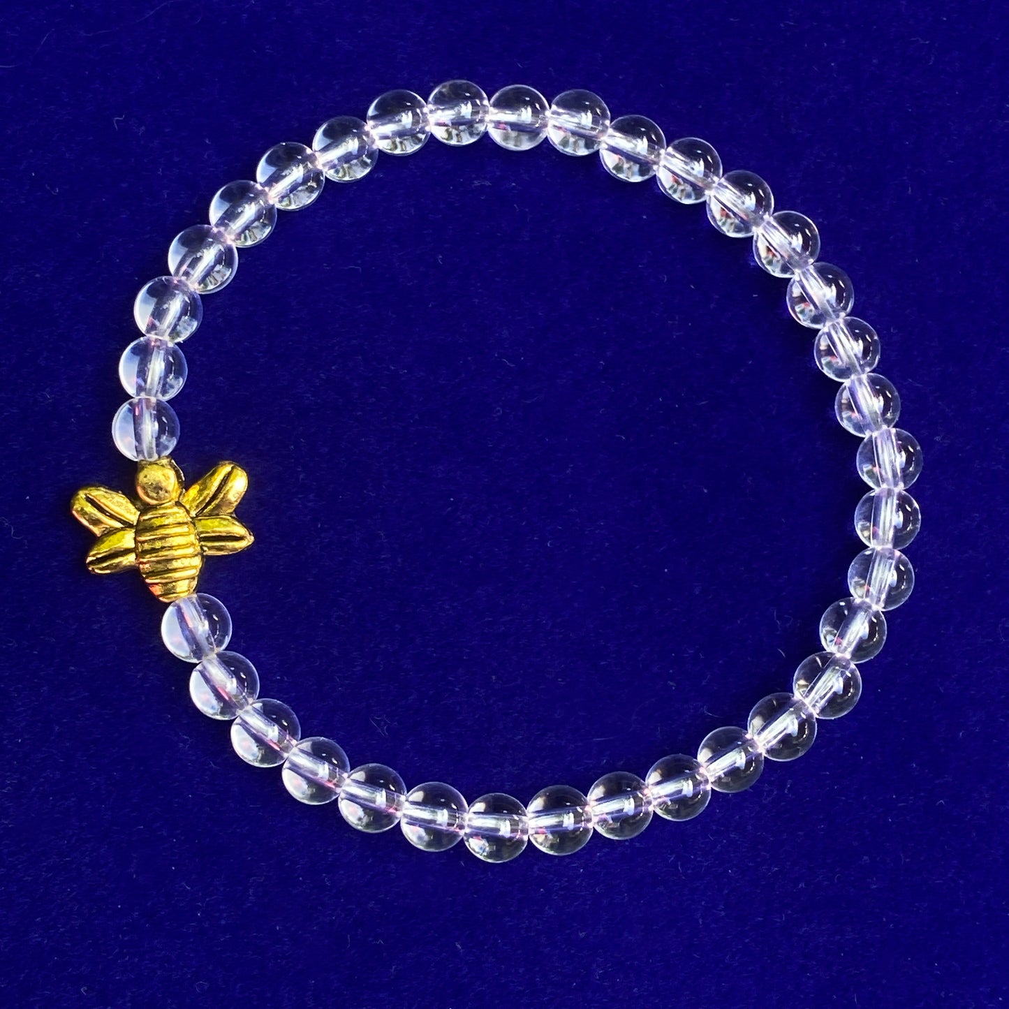 Bumble Bee and Clear Quartz stretch bracelet