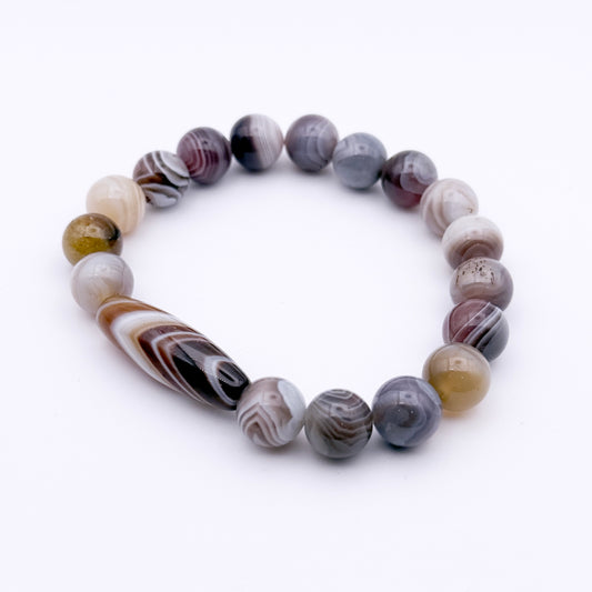 Brown Banded Agate Gemstone bracelet