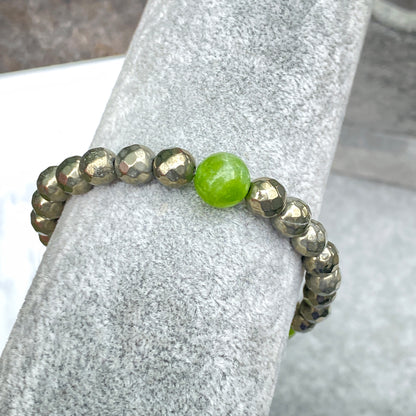 Peridot and Pyrite Bracelet