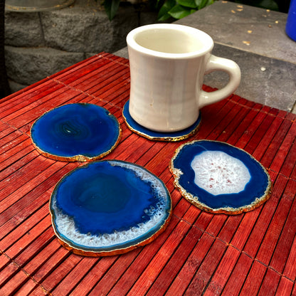 Blue Agate Coaster Set
