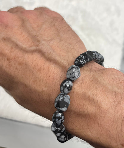 Snowflake Obsidian Bracelet