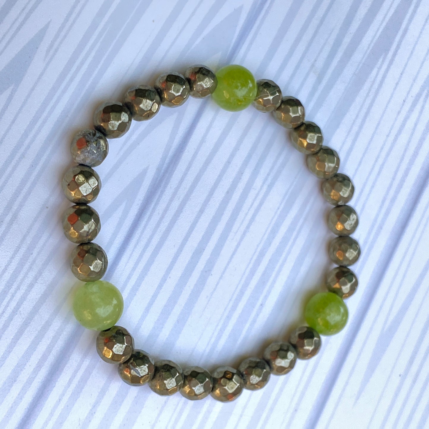 Peridot and Pyrite Bracelet