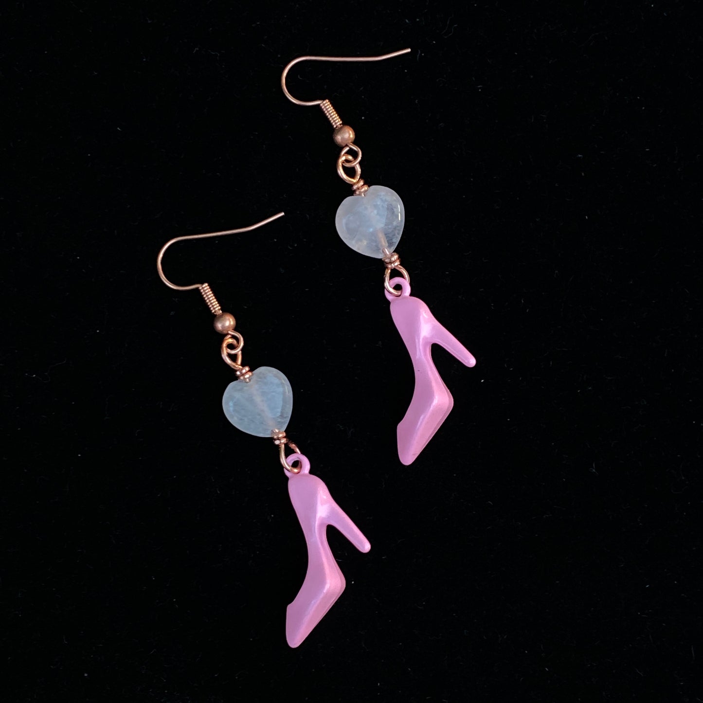 Pink Shoe and Rose Quartz Earrings