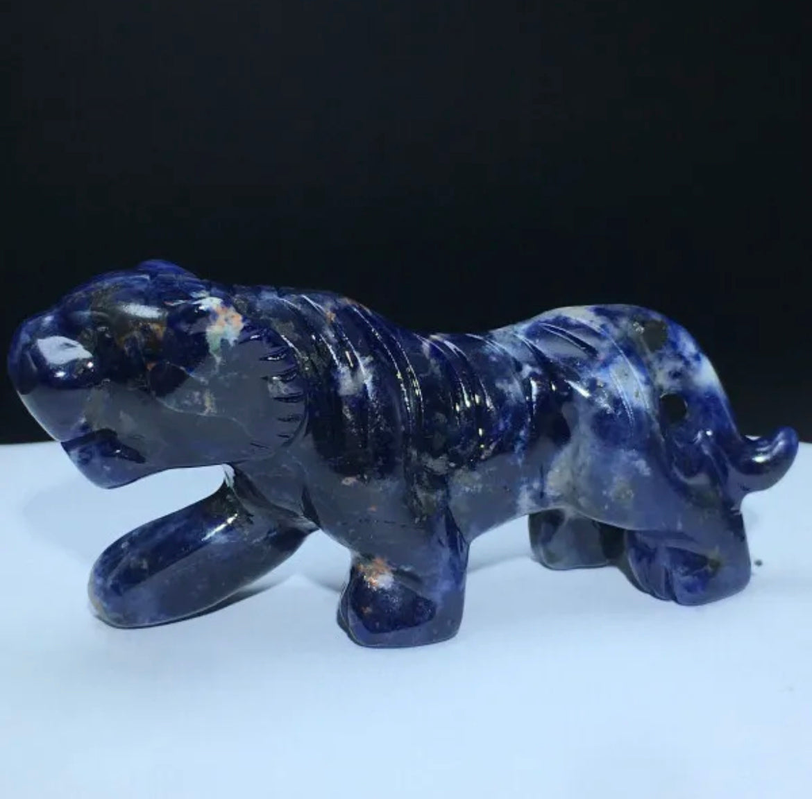 Natural Sodalite Carved Tiger