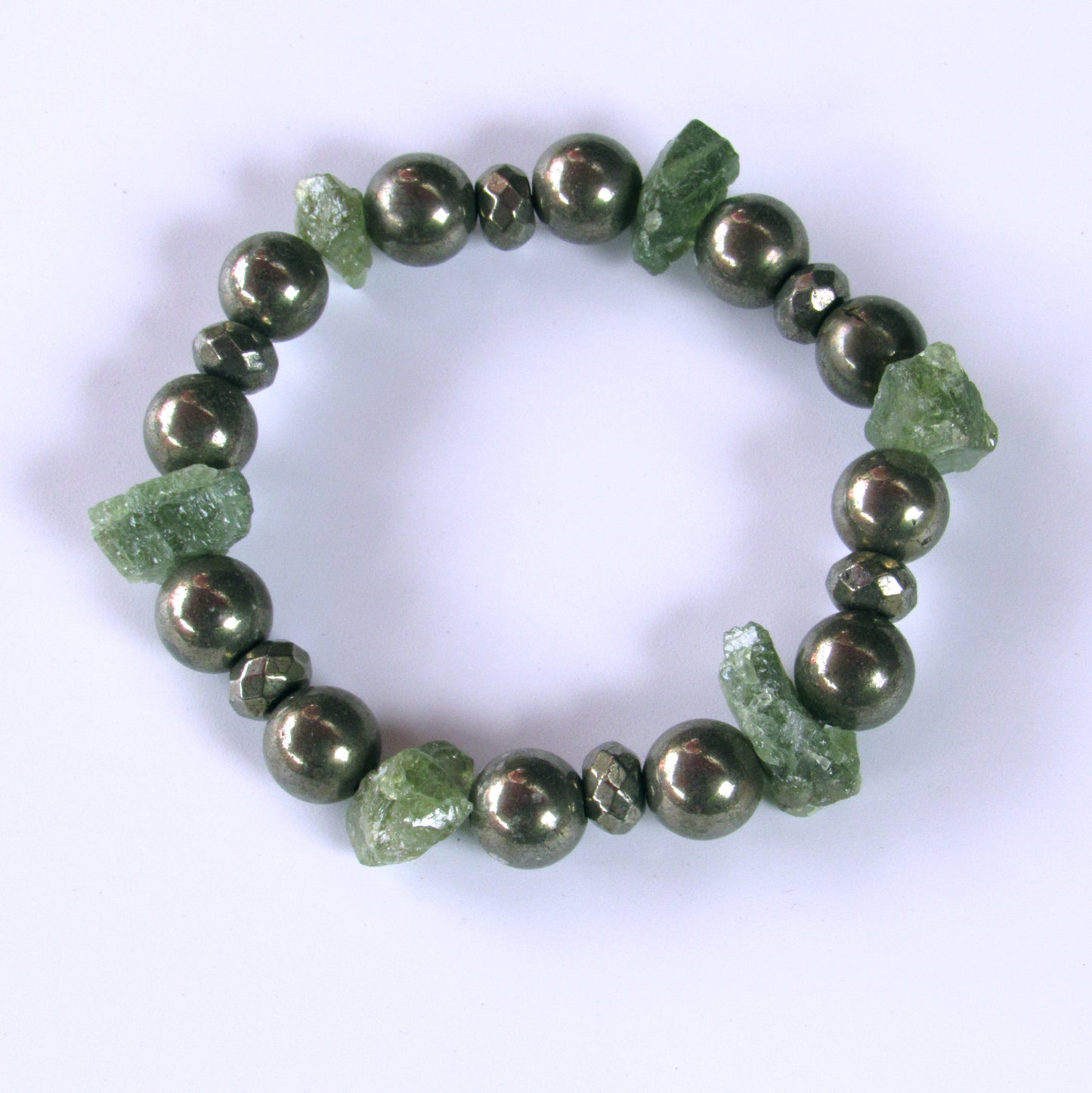 Peridot and Pyrite Bracelet