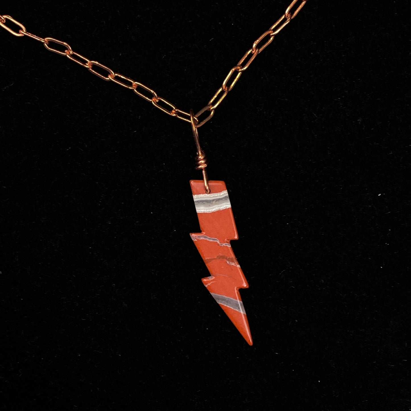 Red Jasper Thunder Bolt Necklace