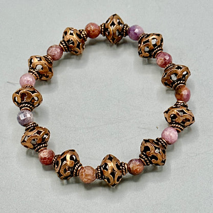 Corundum and copper bracelet