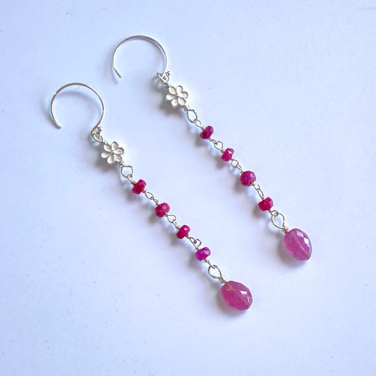 Ruby gemstone Dangle Earrings