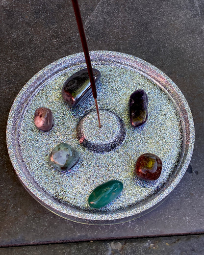 Gemstone Hand poured resin Incense Holder