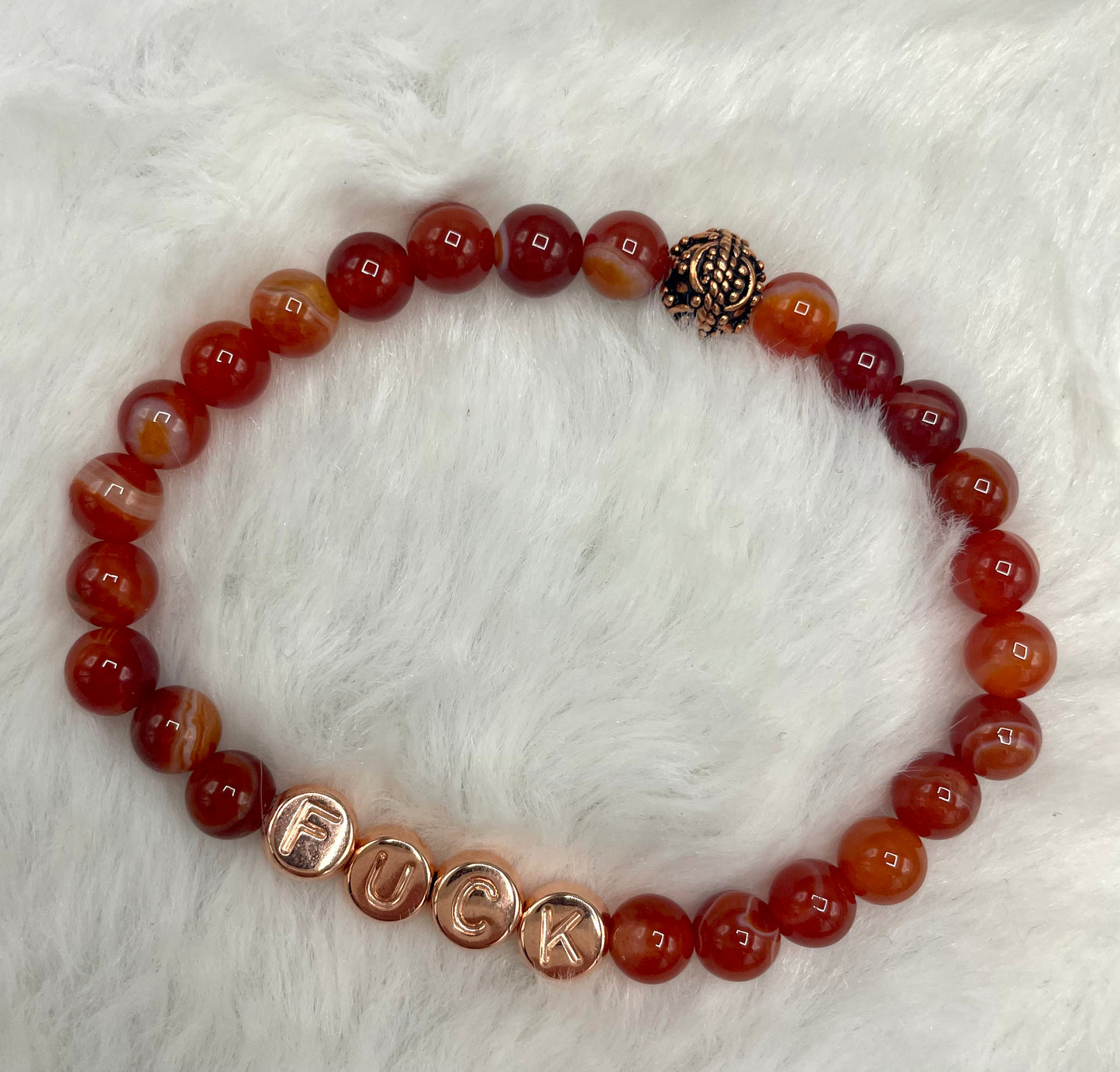 Carnelian “”Fuck” Bracelet