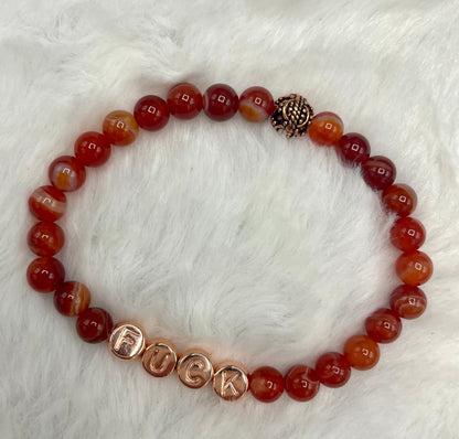 Carnelian “”Fuck” Bracelet