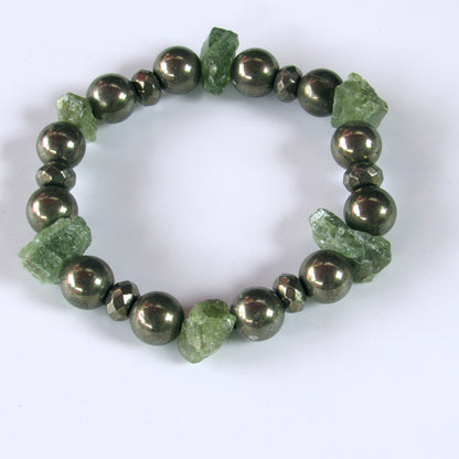 Peridot and Pyrite Bracelet