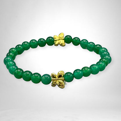 Green Agate and Butterfly Bracelet