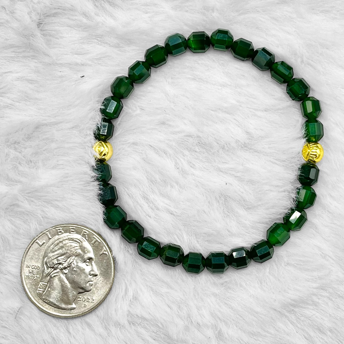 Green Agate and Evil Eye Bracelet