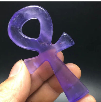 Purple Fluorite Ankh