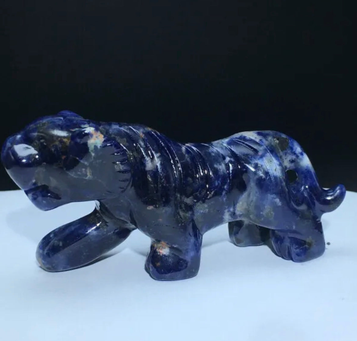 Natural Sodalite Carved Tiger