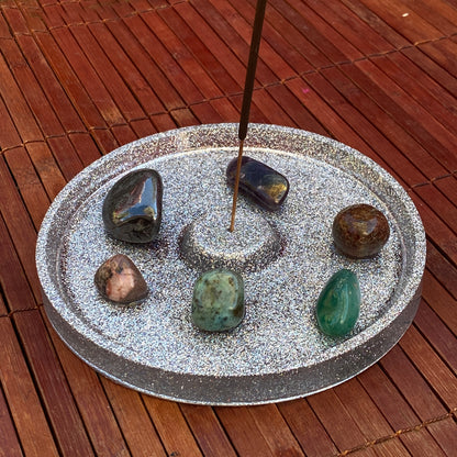 Gemstone Hand poured resin Incense Holder