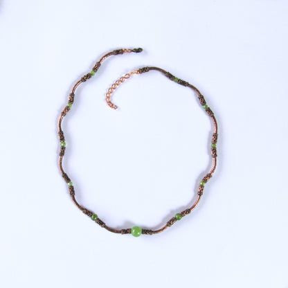 Peridot and Copper Necklace
