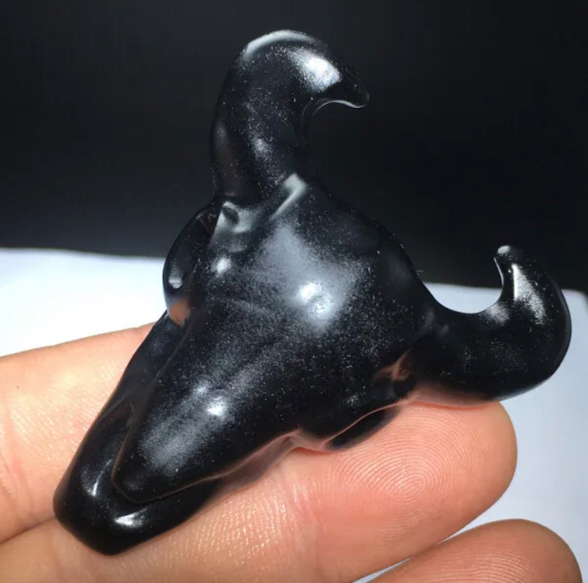 Black Obsidian Bull Head