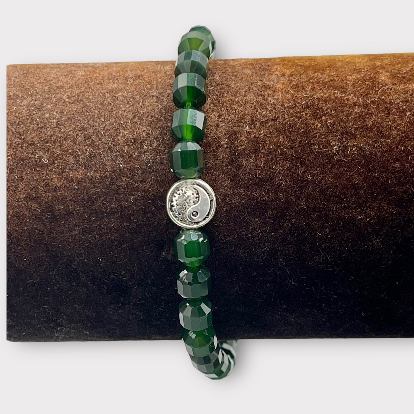 Green Agate and Yin Yang Bracelet