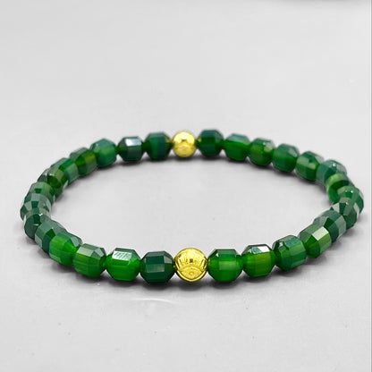 Green Agate and Evil Eye Bracelet