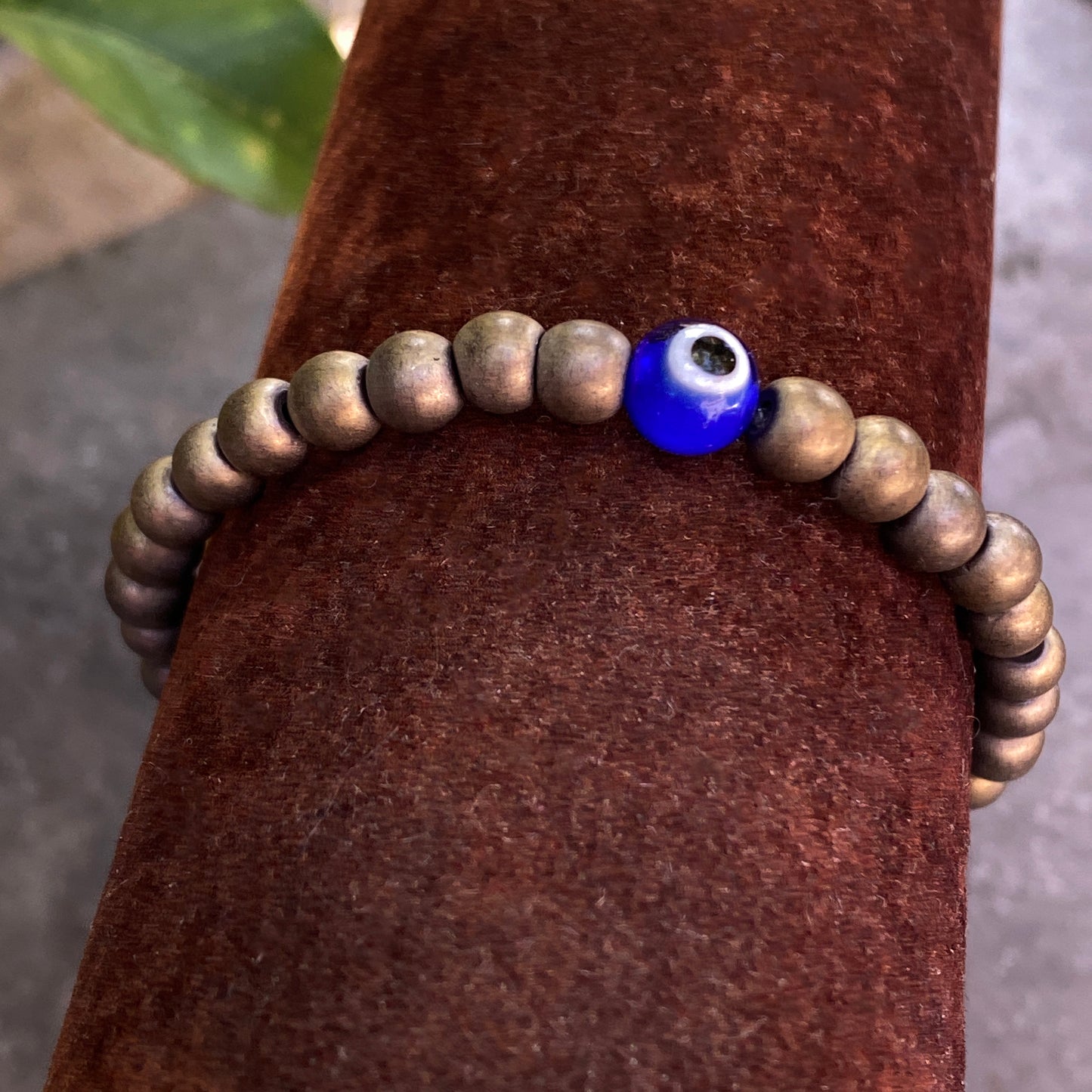 Matte Gold Hematite gemstone Evil Eye Bracelet