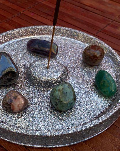 Gemstone Hand poured resin Incense Holder