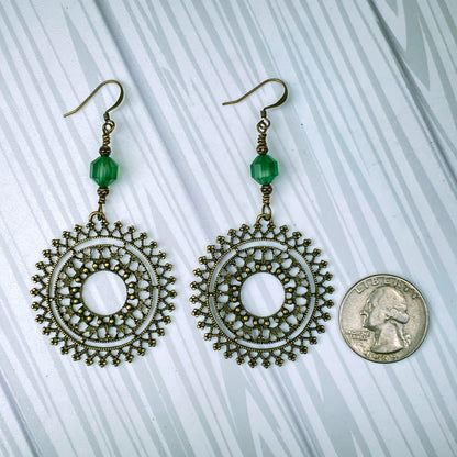 Green Agate gemstone boho Earrings