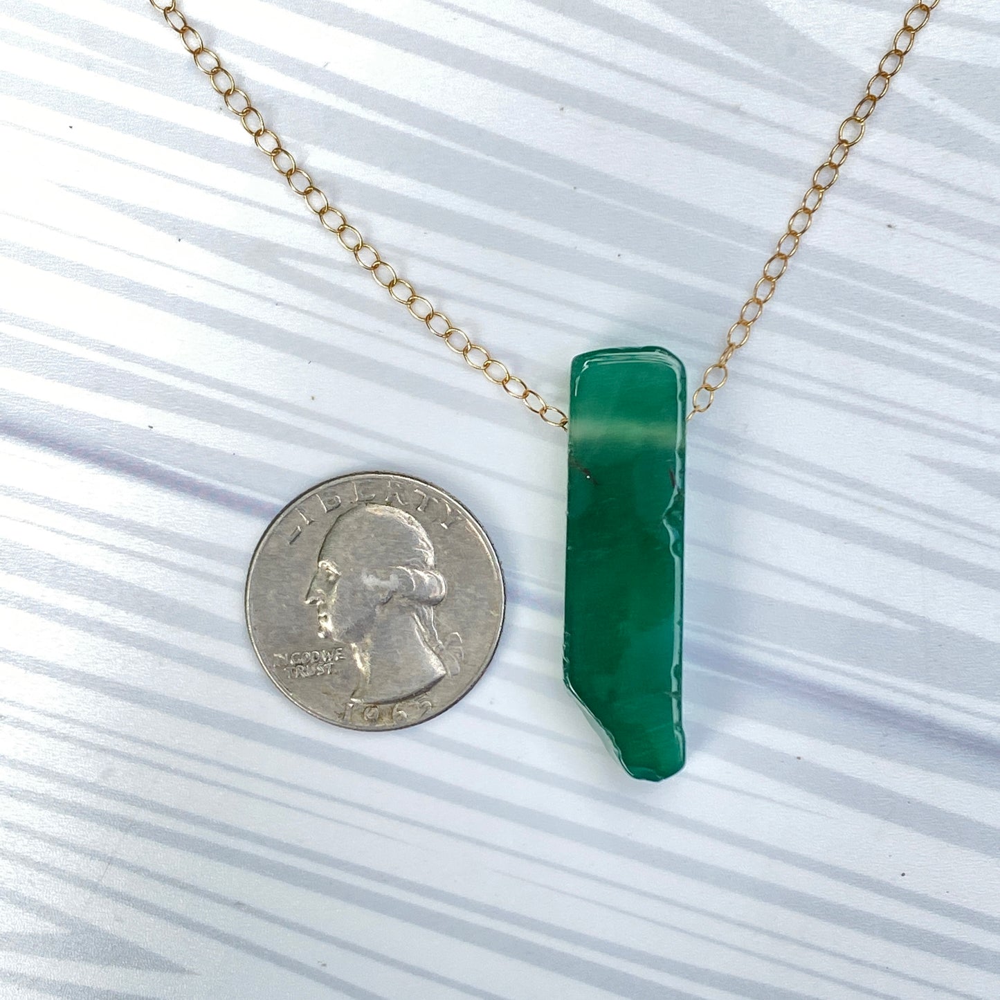 Green Agate Gemstone Necklace