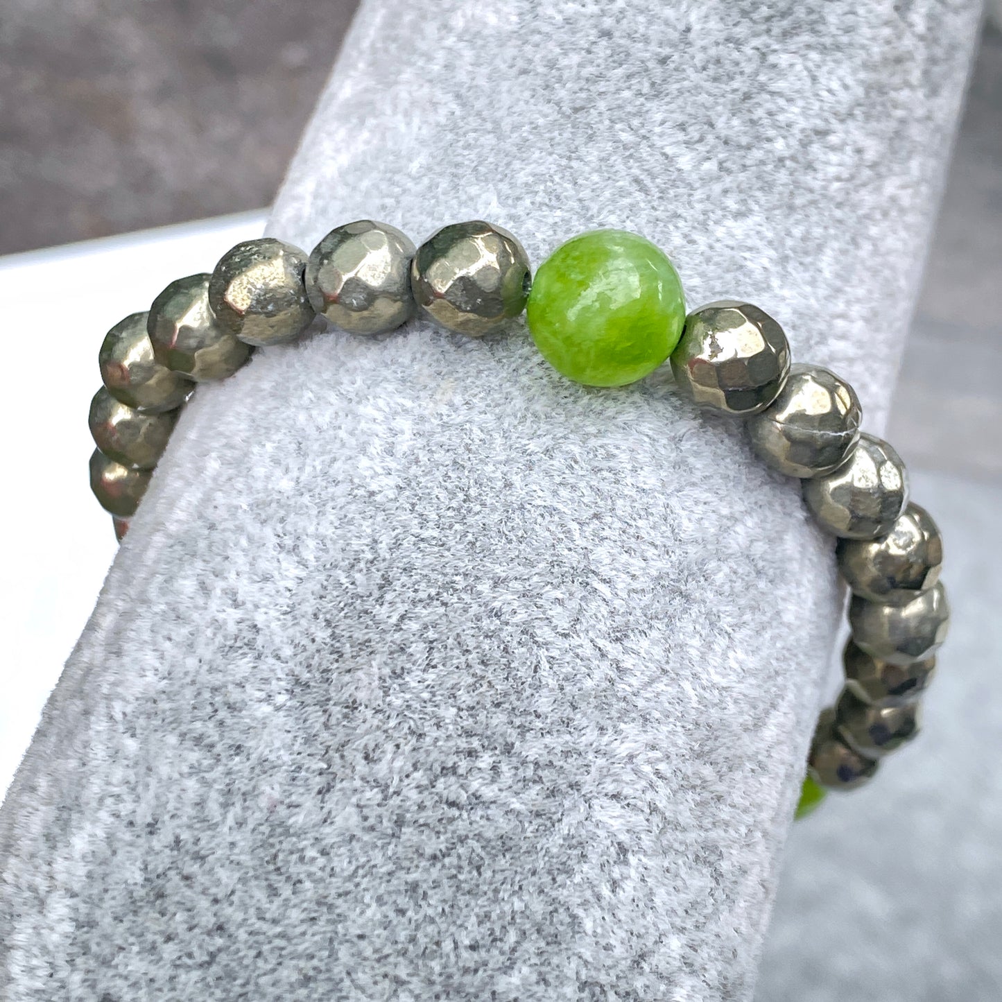 Peridot and Pyrite Bracelet