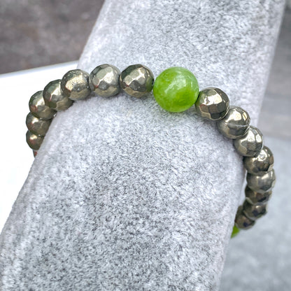 Peridot and Pyrite Bracelet