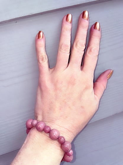 Rhodonite Chunky Beaded Bracelet