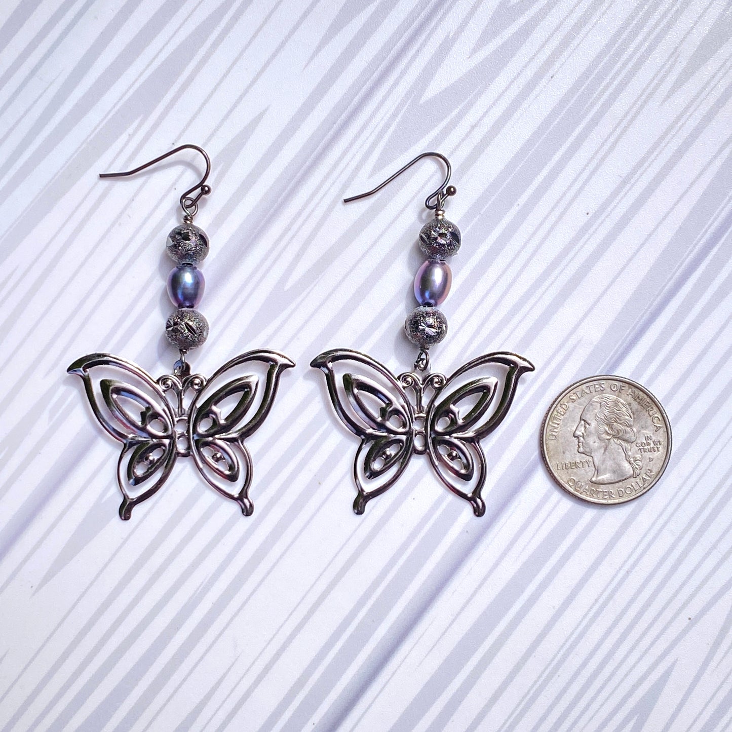 Pearl and Butterfly Earrings