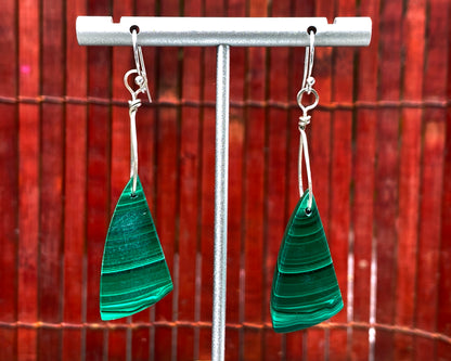 Malachite Drop Dangle Earrings