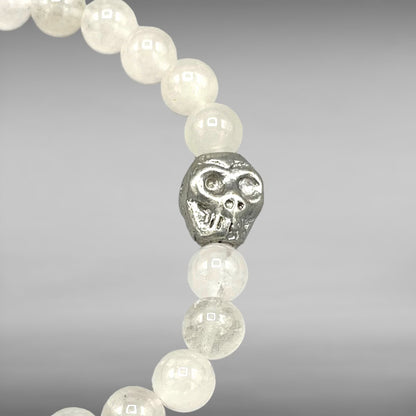 Angola Quartz and Silver Skull Bracelet