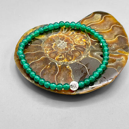 Green Agate and Evil Eye Bracelet