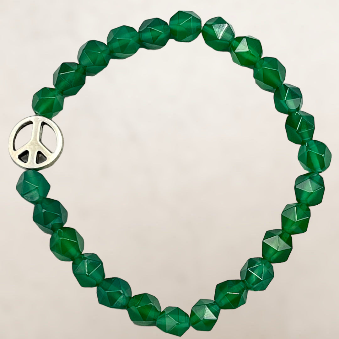 Green Agate and Peace Bracelet