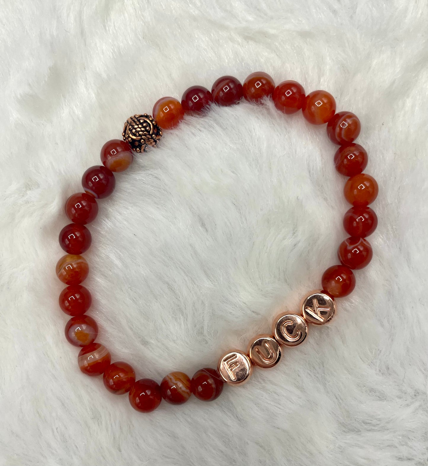 Carnelian “”Fuck” Bracelet