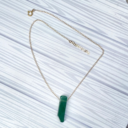 Green Agate Gemstone Necklace