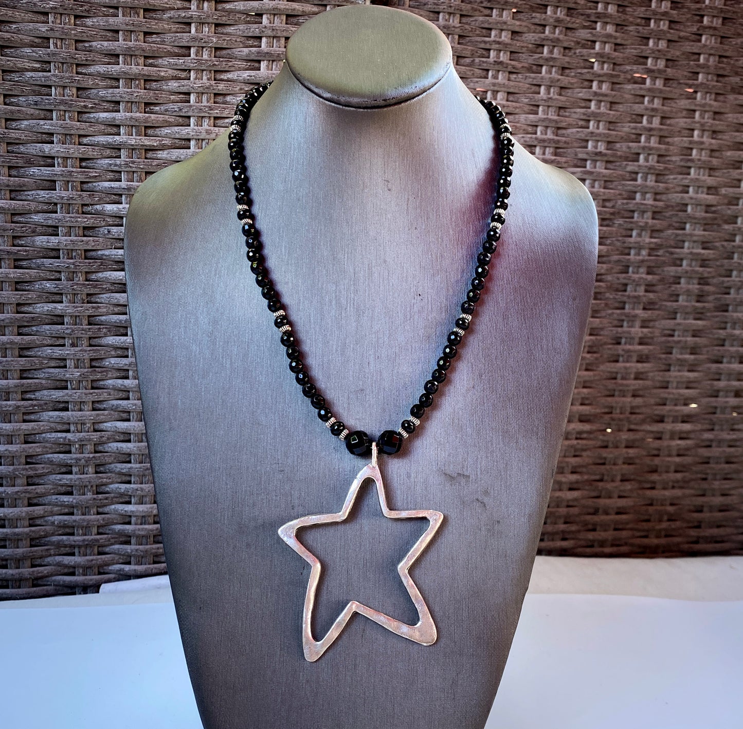 Onyx and Star Necklace