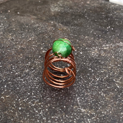 Emerald and Copper Ring