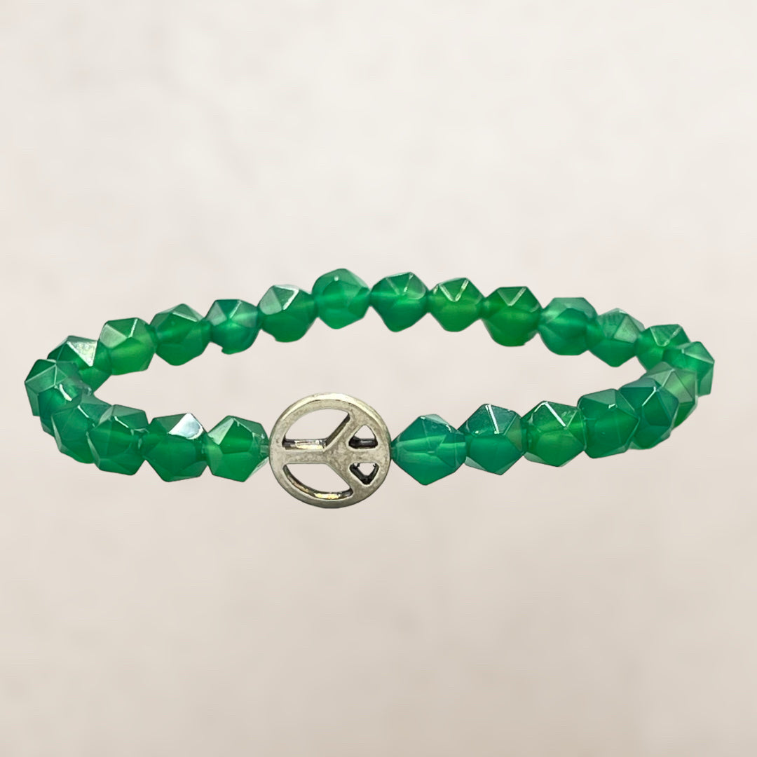 Green Agate and Peace Bracelet