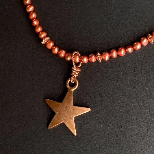 Pearl and Star Necklace