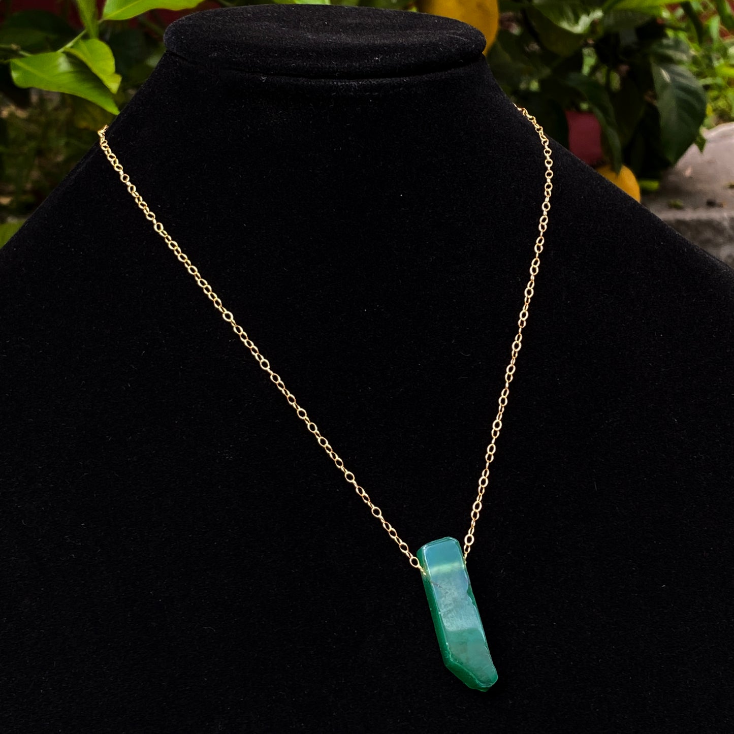 Green Agate Gemstone Necklace