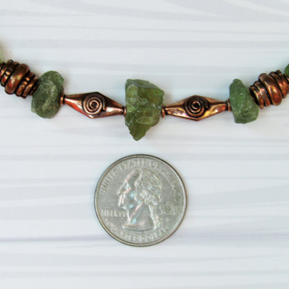 Peridot and Copper Necklace