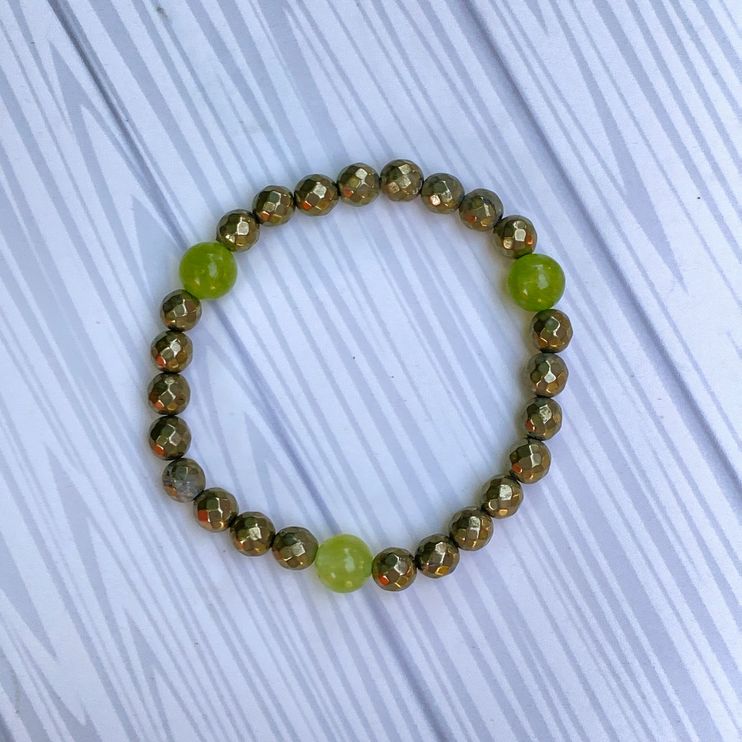 Peridot and Pyrite Bracelet