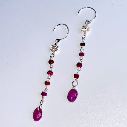 Ruby gemstone Dangle Earrings